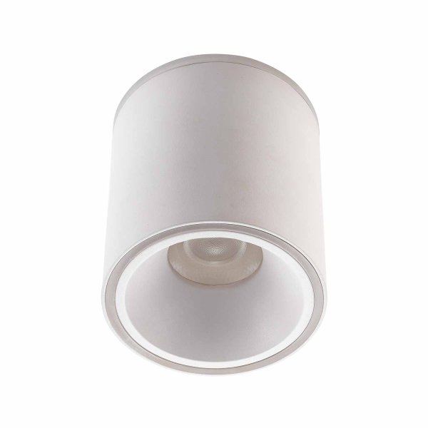 Spot LED de surface cylindrique Ø12 cm blanc Trent, taille moyenne pour plafond 2